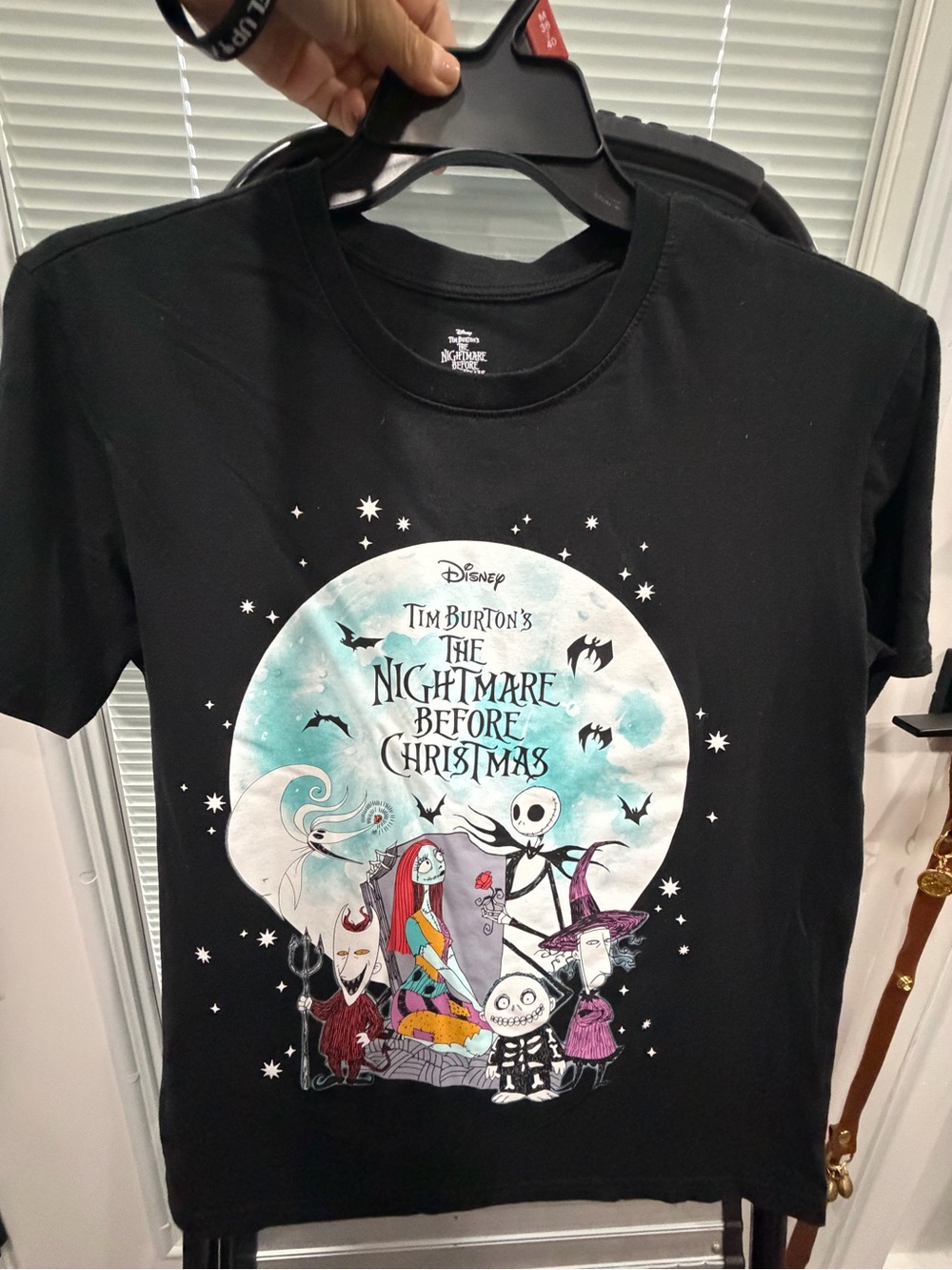 Disney The Nightmare Before Christmas Black Graphic Kids Tee with Aqua Moon